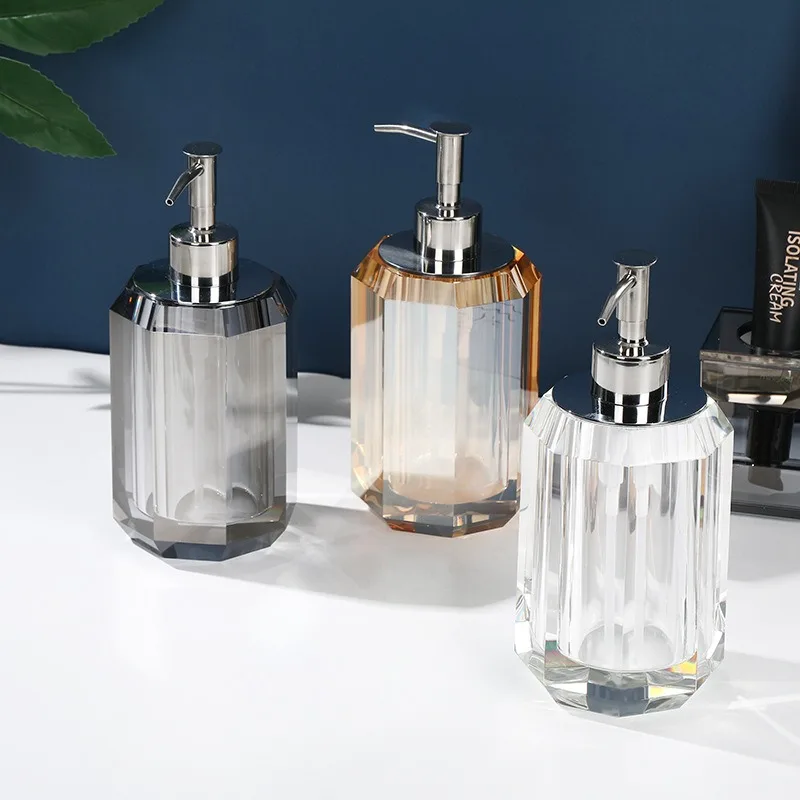 Applicable to crystal hand sanitizer sub-bottling, Nordic light luxury hotel bathroom glass bottle, shampoo lotion sub-bottling