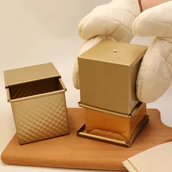 Toast Box Mold With Lid Oven Bake Loaf Pan Toast Mold Bread Pan Loaf Pan Non-Stick Mini Water Cube Toast Box Square 10CM 6CM