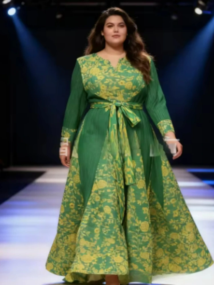 

Осень 2022, плиссированное свободное платье Miyake, плиссированное модное темпераментное женское длинное платье с принтом