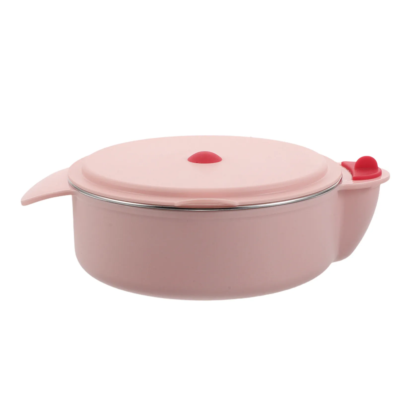 Stainless Steel Child Bowl Pink Baby Bowls Lids Suction Non-Slip Toddler Divided Plate Feeding Tableware Food Snacks Baby