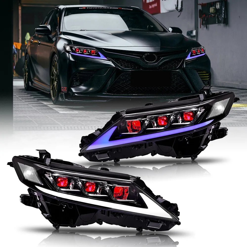 

1Pair LED Headlights Assembly For Toyota Camry Sedan 4-Door 2018-2024 Front Head Lamps Assembly DRL Headlamp Accessories