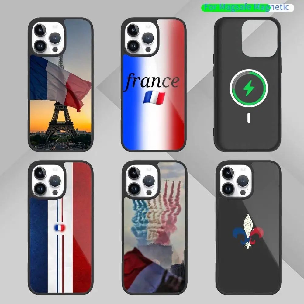 

F-Flag of F-France Phone Case For iPhone17,16,15,14,13 Plus,Pro Max Magnetic For Magsafe Wireless Charging