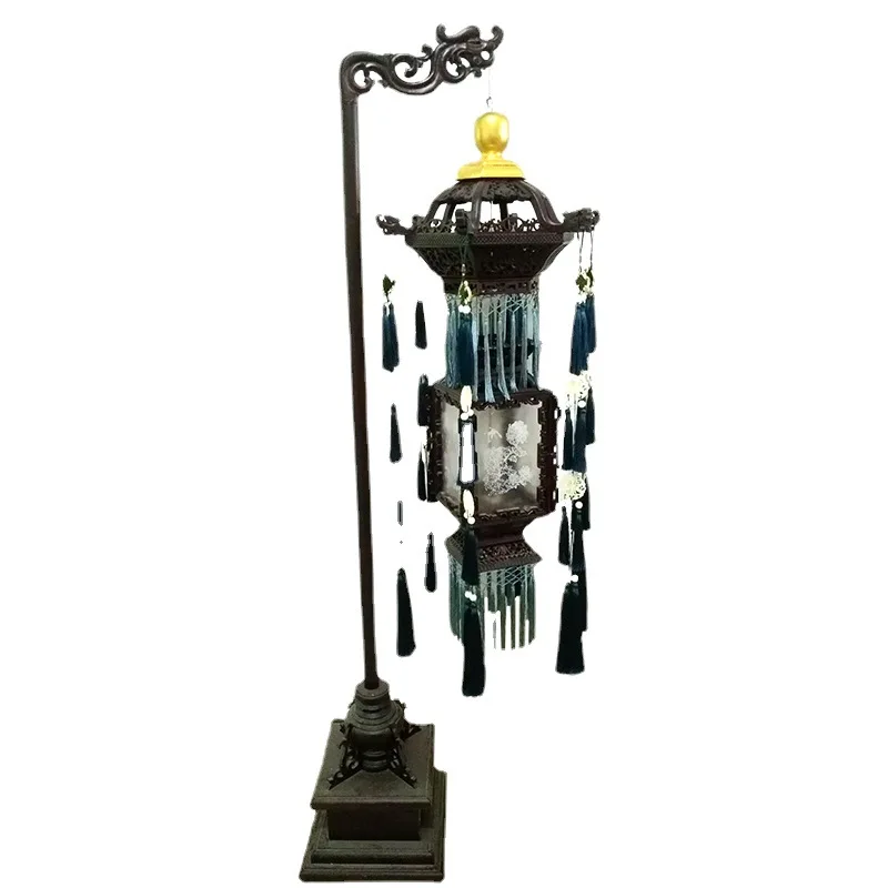 Chandelier Chinese solid wood palace classical temple courtyard outdoor lamp pendant