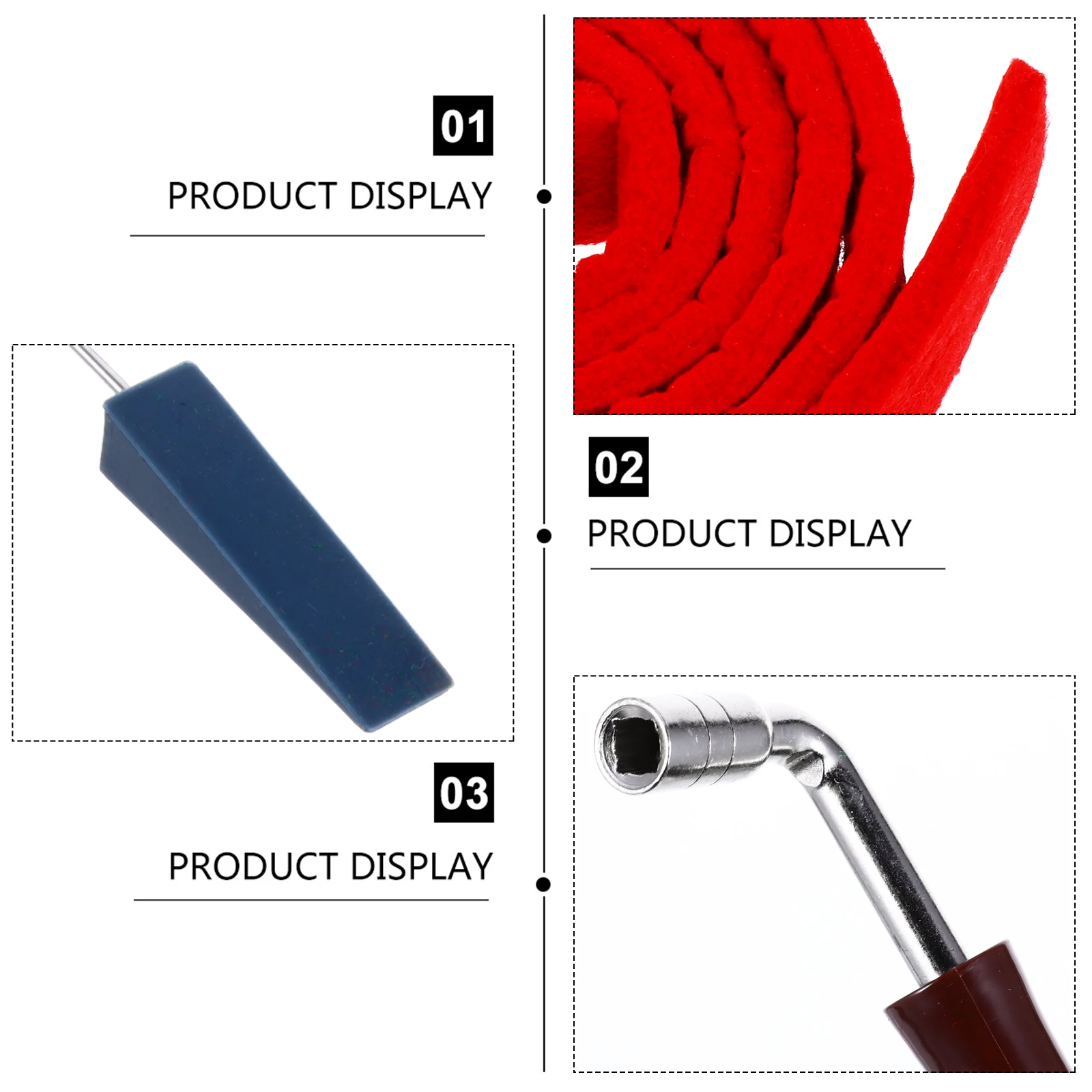 

1Set Piano Tuning Tool Kit Professional Ergonomic L Shaped Wrench Rubber Mute Felt Strip Temperament Strip Piano Repair Kit