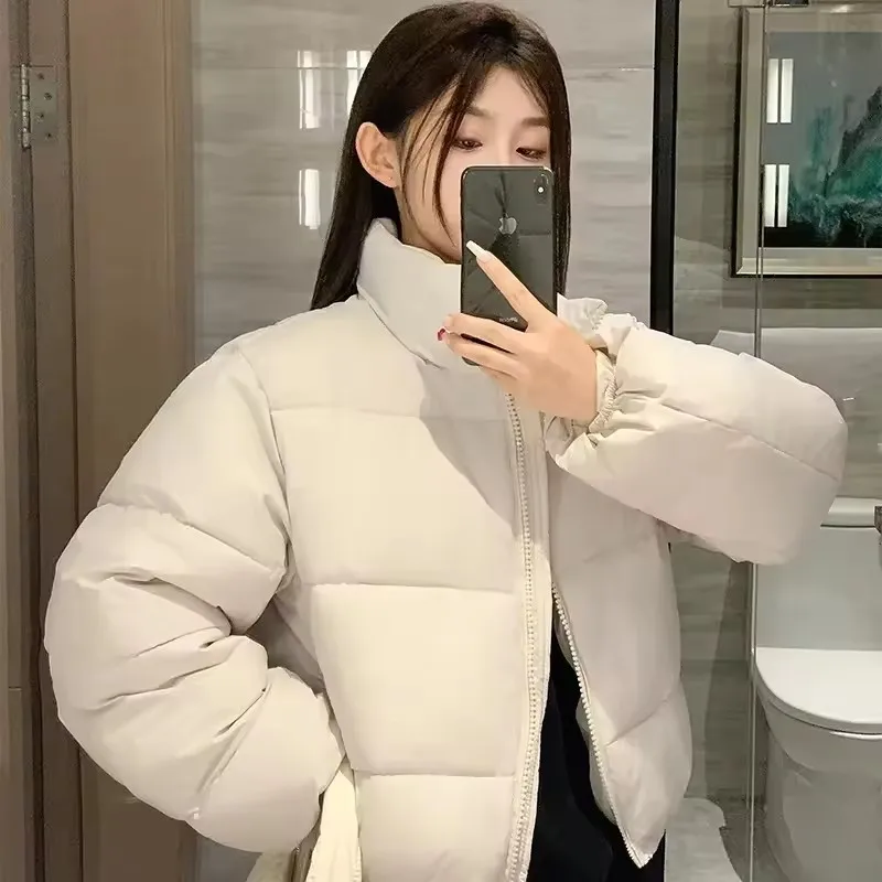 

Winter Short Down Cotton Jackets Women Parkas 2025 New Casual Loose Drawstring Slim Puffer Jacket Outwear Preppy Clothes