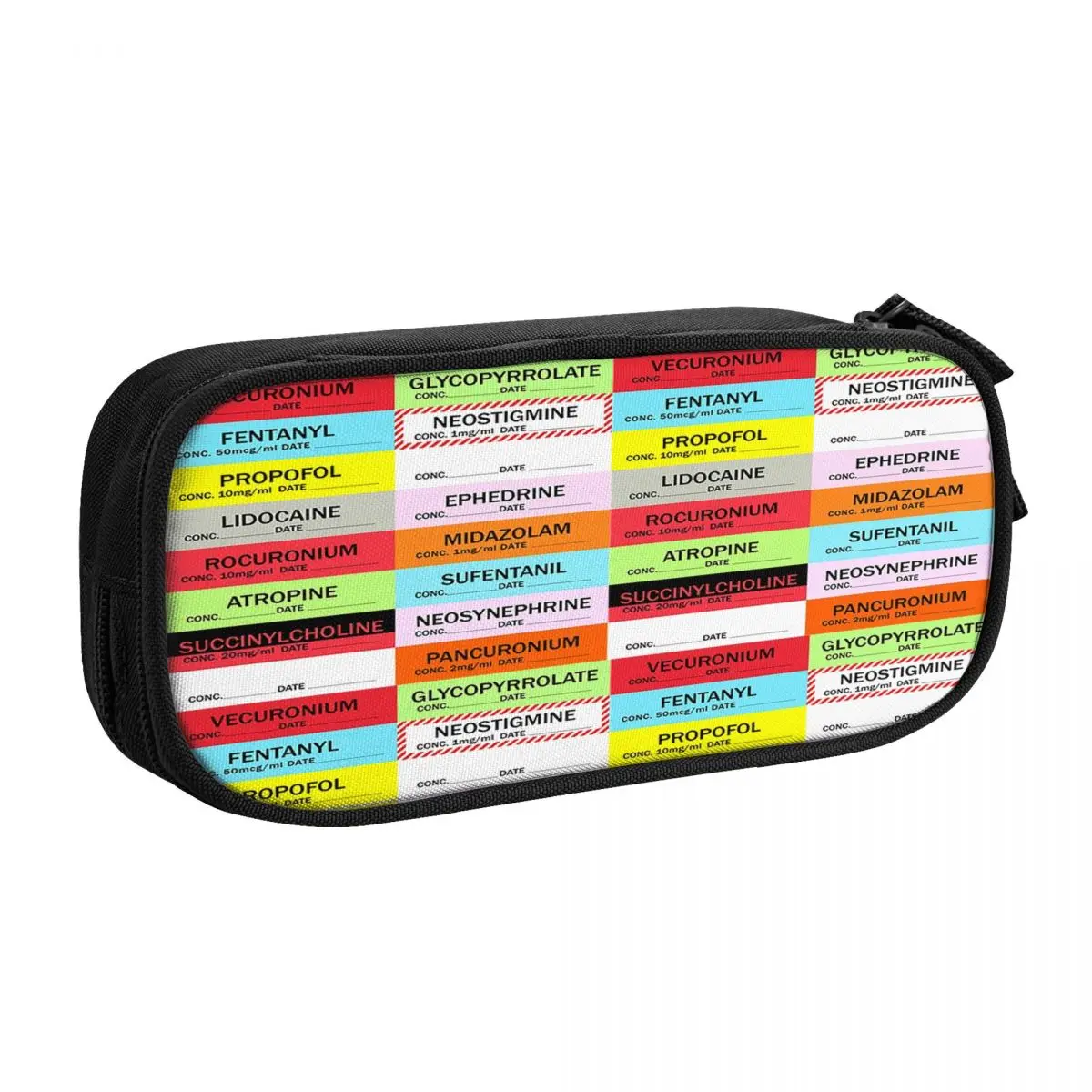 Cute Medical Nurse Anesthesia Medication Labels Pencil Cases for Boys Gilrs Custom Large Capacity Pen Box Bag School Supplies