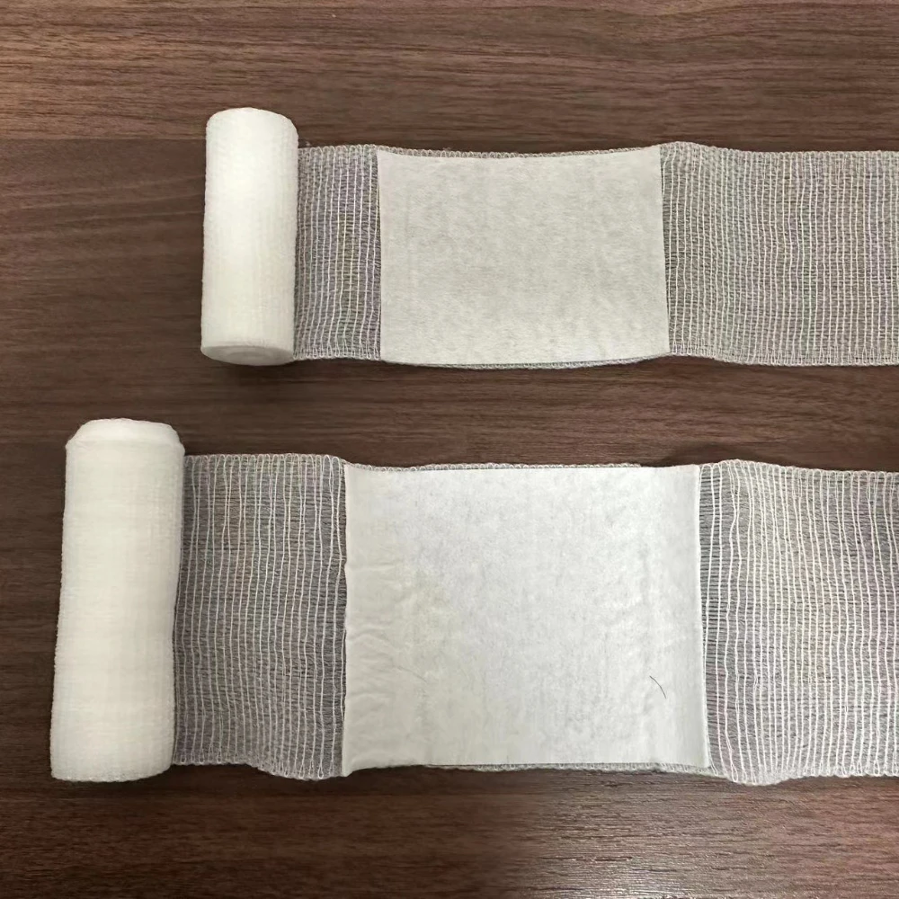 

6PCS Medical PBT Gauze Bandage Elastic Hemostatic Roll with Absorbent Pad for Emergency Wound Care & First Aid
