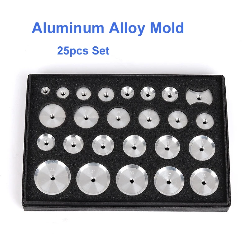 25pcs Watch Capping Machine Dies Back Cover Press Tool Presser Closer Aluminum Mold Accessories Watch Repair Tool for Watchmaker