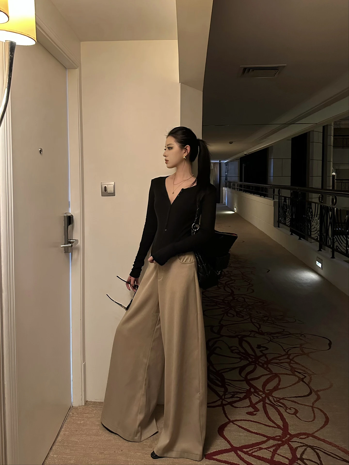 

High Waist Wide Leg Pants Straight Cut Loose Casual Trousers for Women Autumn Winter New Sle Early Spring Casual Pants