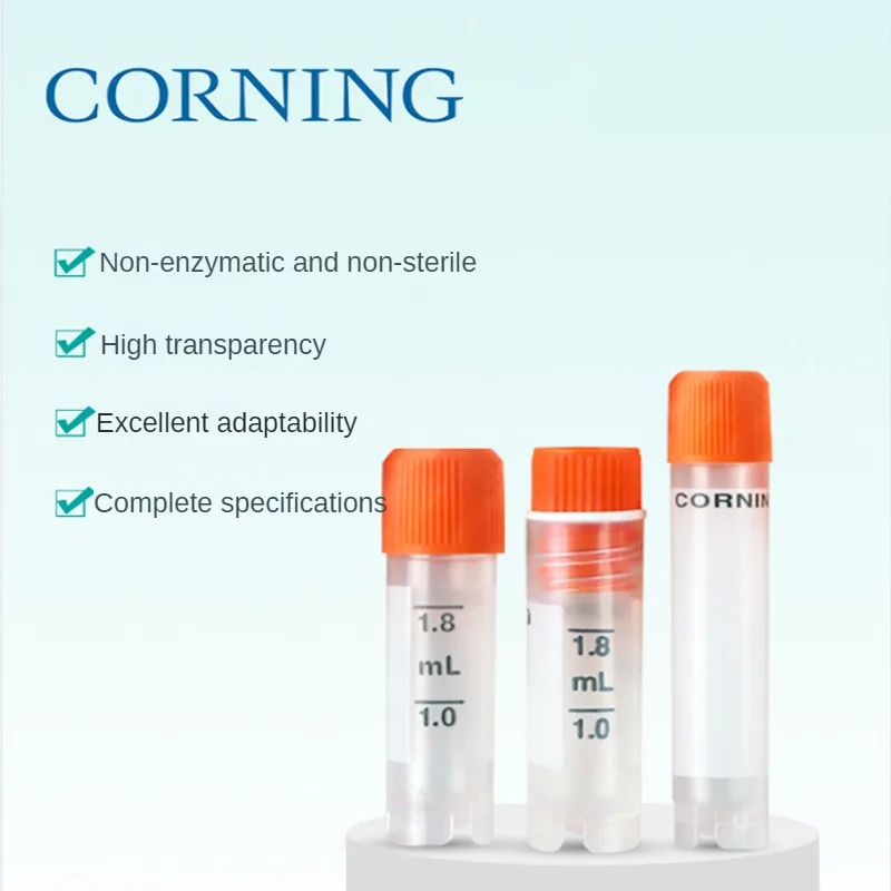 

Corning External Thread Freezing Tubes 5.0 ML Capacity with Conical Bottom Self-standing Cell Freeze Tube Sterile Pack of 50pcs