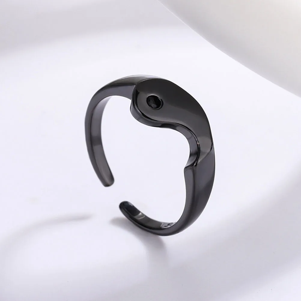 1 par de anillos de pareja Yin Yang, anillo abierto minimalista delicado para parejas, anillos a juego para ocasiones especiales, regalo de amor
