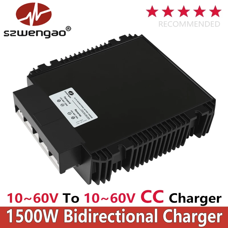 1500W High Power Bidirectional Battery Charger 10-60V to 12V 16V 24V 36V 48V CC CV Energy Saving Battery Charger for Camper Van