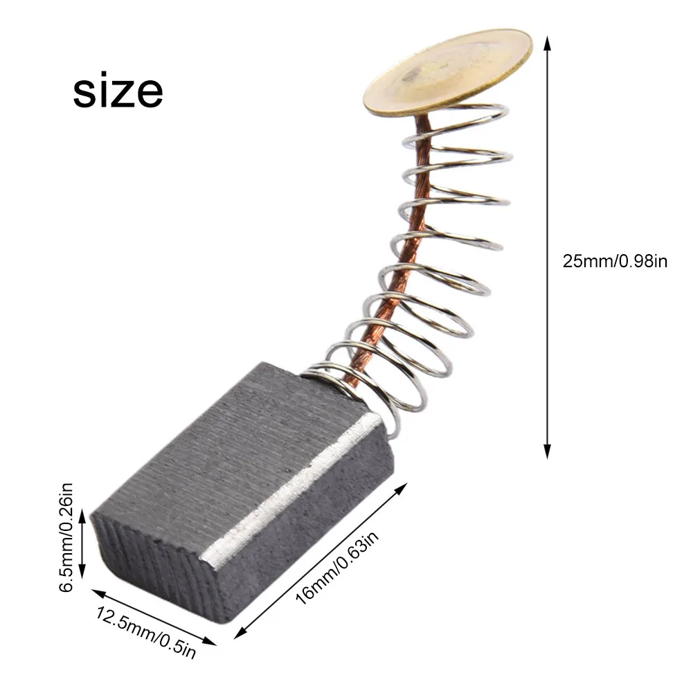 4 шт., запасные части для двигателя с угольной щеткой, 16*12,5*6,5 мм, угловая шлифовальная машина для ударных дрелей, пылесосов