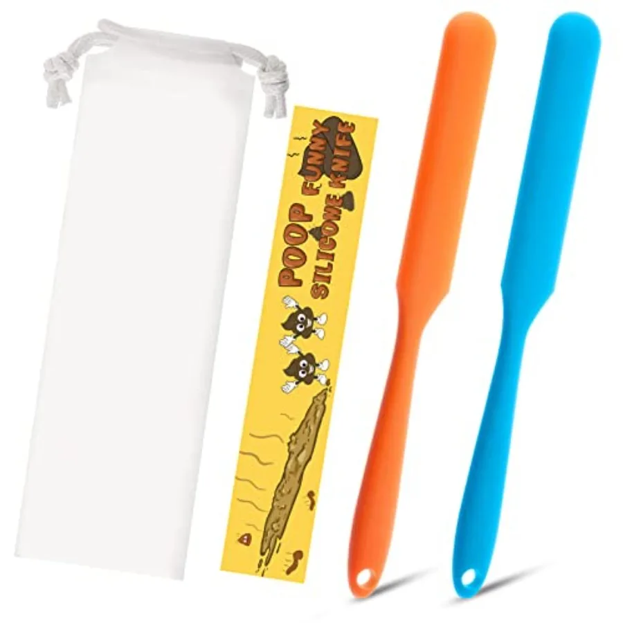 

2 Pack Poop Kne for Toilet Ulogging Gag Gt Poop Divider Kne Fy Bathroom Prank Tool with Storage Pouch Halloween Christmas White