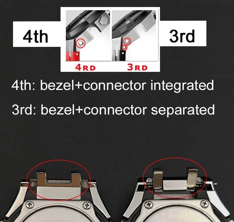 Mod Kit GEN4 Gen5 GA2100 Metal Bezel for G shock Casioak Modification 4th Generation Rubber&Steel Watch Case Strap GA-B2100 2110