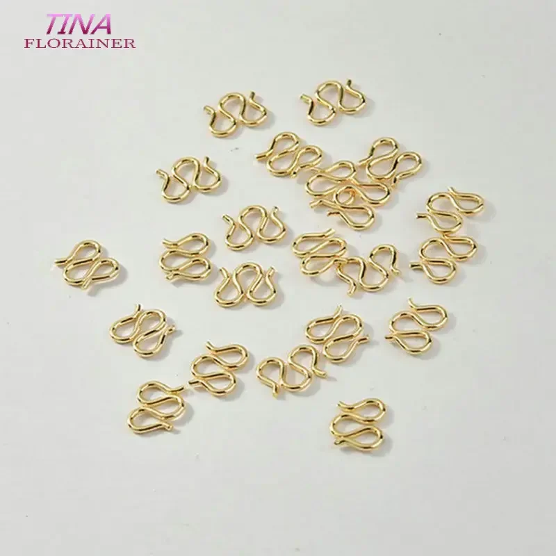 10PCS 7*8MM 8*10MM 14K Gold Color Plated Brass M W Shape Necklaces Bracelet Clasps High Quality Diy Jewelry Findings Accessories