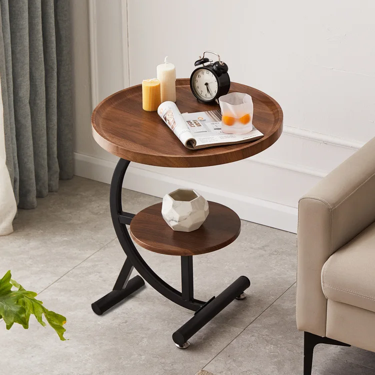 

！@Simple Solid Wood Tea Table; Luxury Coffee Table; Small Round Table for Hotel Living Room Sideboard Cabinet