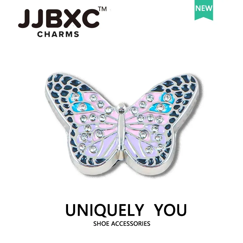 إكسسوارات الأحذية JJBXC CHARM DIY المرح المعدنية على شكل فراشة أحذية مجوهرات على شكل زهرة DIY زينة أحذية عصرية مناسبة للأحذية المتقاطعة