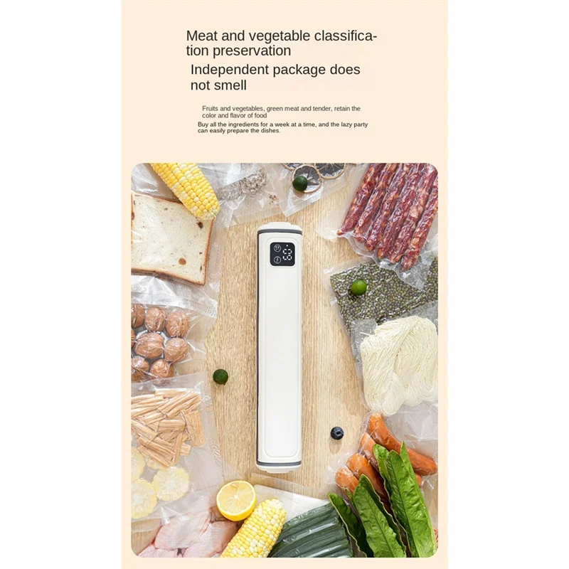 BAAN-Camping, Travel-Friendly Portable Vacuum Sealer Machine For Food Storage 10 Bags-Compact Design For Home Kitchen EU Plug
