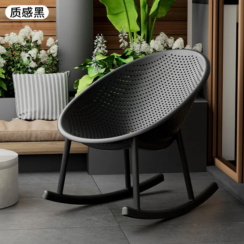For Plastic Rocking Chair, Balcony Leisure Home Recliner, Living Room Hollow Rocking Chair