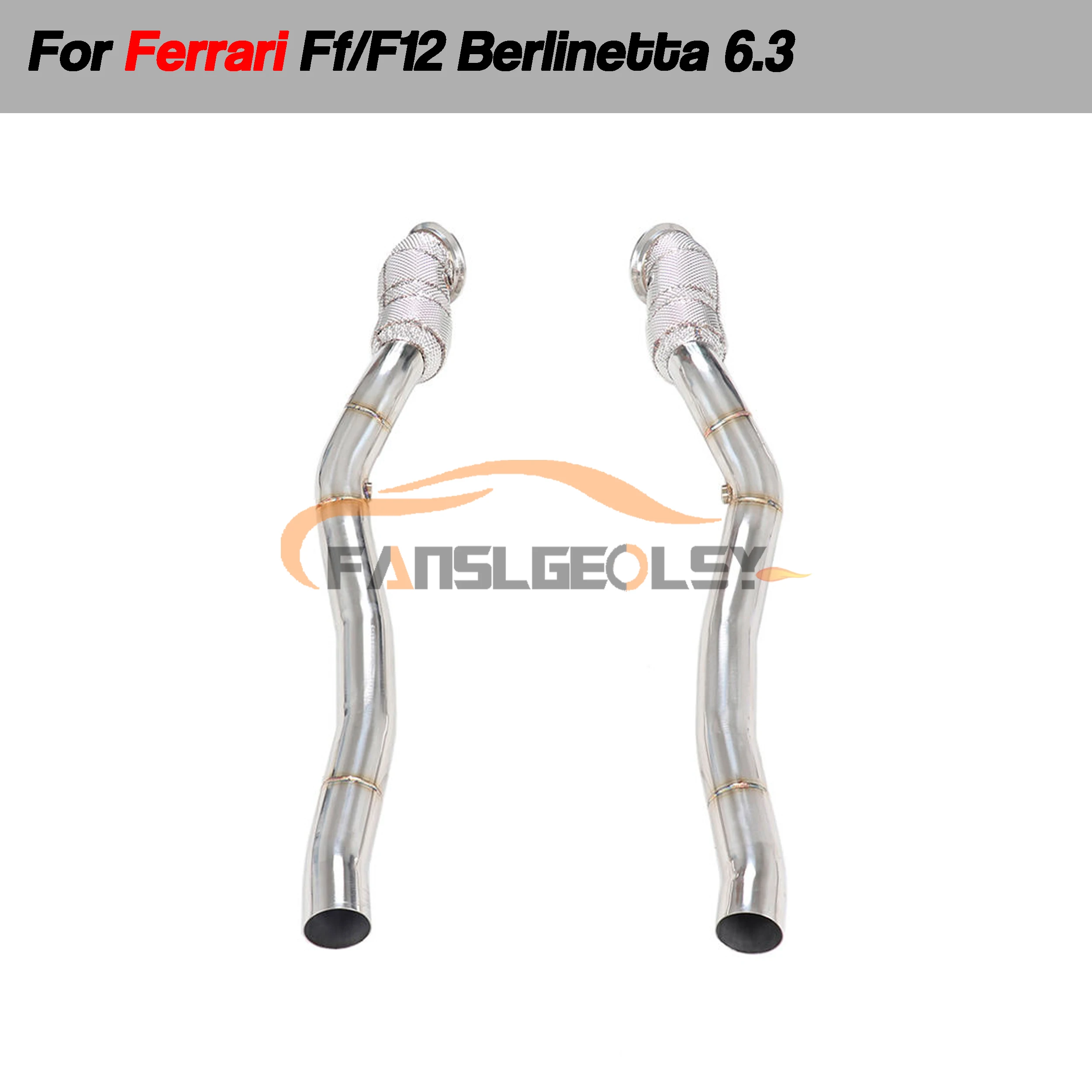 Stainless Steel Exhaust Downpipe Performance System Parts For Ferrari Ff/F12 Berlinetta 6.3 with Heat shield and Catalysis