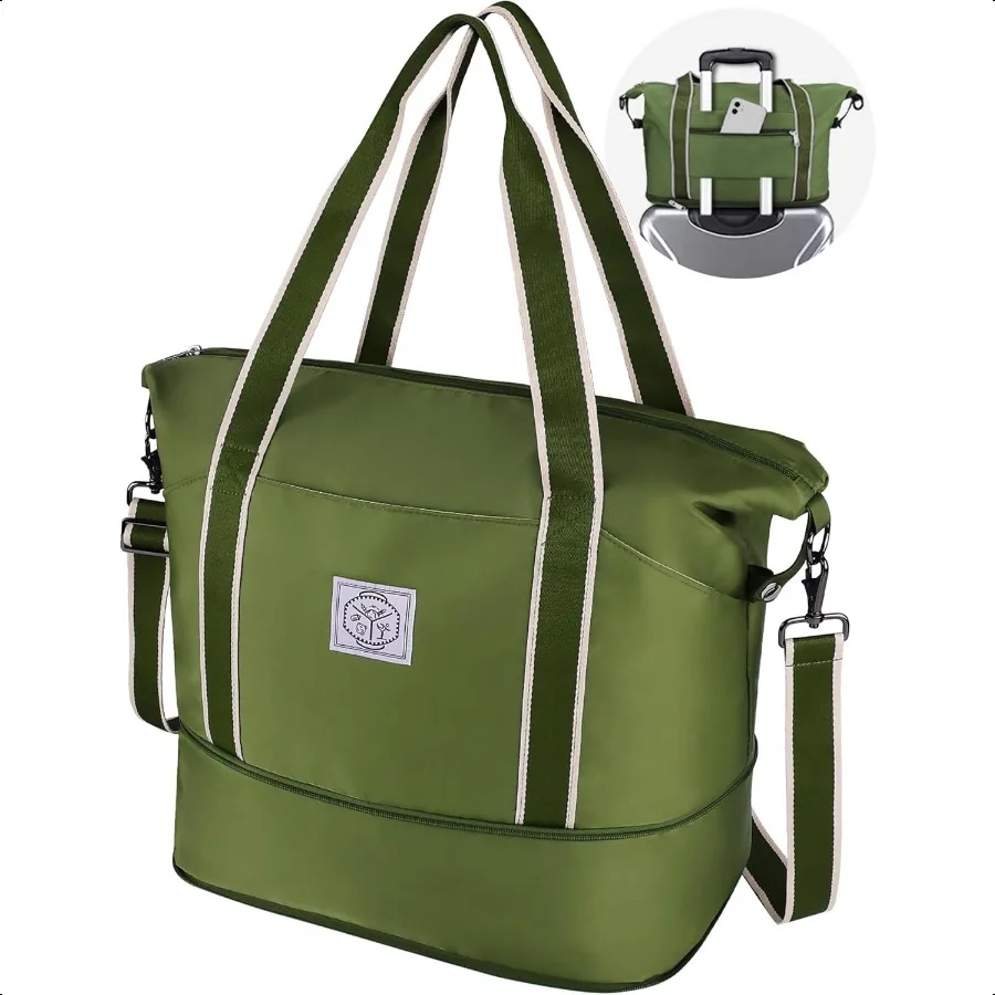 

Travel Duffel Bag Weekender Overnight Carry On Bag Women Men Foldable Waterproof Gym Lage with Metal Buckle Strap