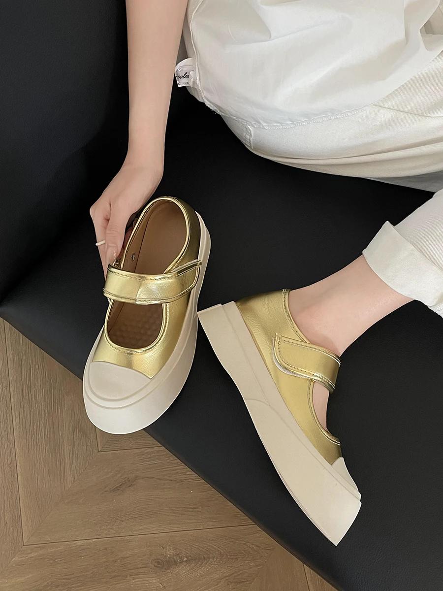 Summer Shoes Ladies Clogs Platform Women Round Toe Casual Female Sneakers All-Match Increas Height Shallow Mouth 2024 Creepers S