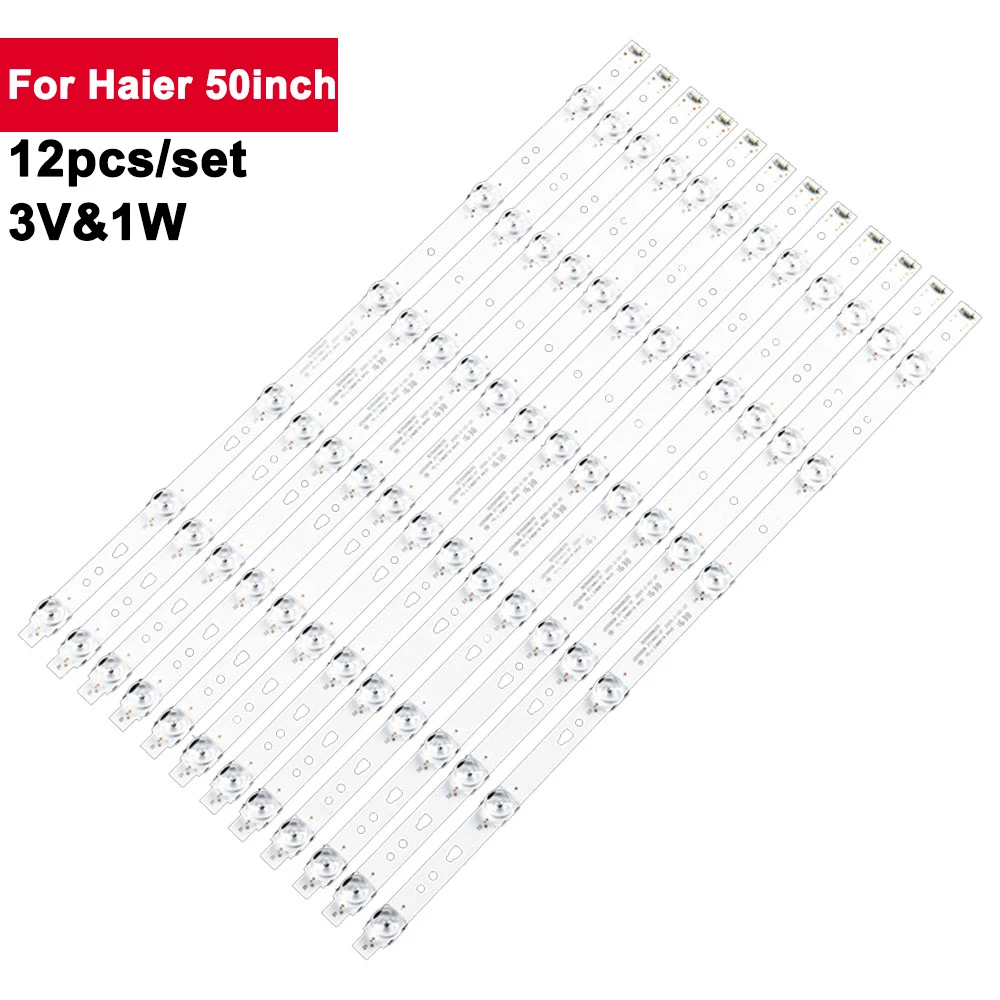 

12Pcs/Set 495mm LED Backlight TV For Haier 50inch LED50D6-01(A) 30350006211 3V 1W LE50A7100L LE50U51A LE50B8000