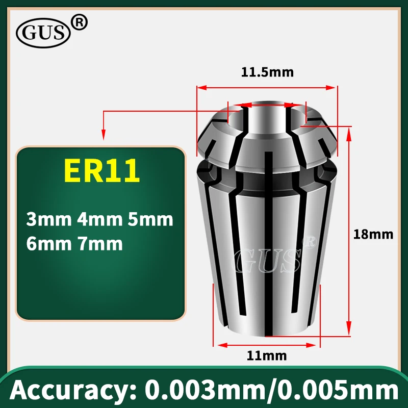 High precision ER11 ER16 ER20 ER25 ER32 ER Spring Collet Chuck 0.003mm 0.005mm CNC Engraving Machine Milling Tool Holder Lathe