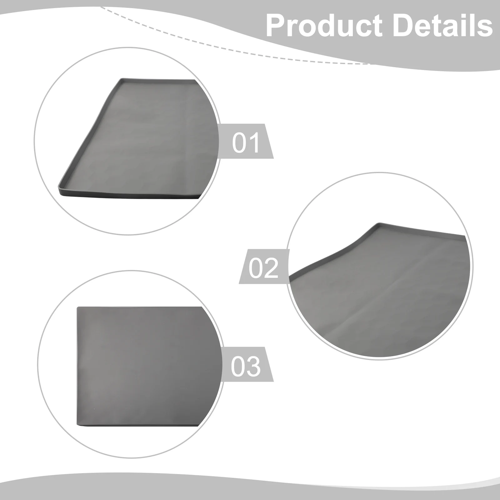 Raised Edge Silicone Floor Protector Mat for Refrigerators Prevents Water Damage and Contains Leaks Under Appliances