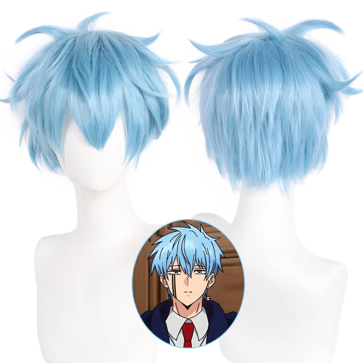 

Synthetic Short Spiky Wig for Men Anime Cosplay Magic Style Heat Resistant Fiber Party Costume Hair