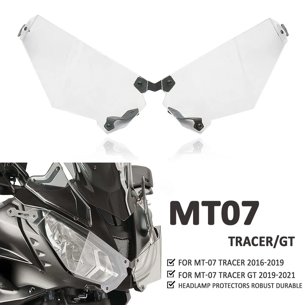 

Защитная накладка на фару для Yamaha MT-07 Tracer / GT MT07 TRACER 2016-2019, прозрачная, из поликарбоната, защита линзы фары