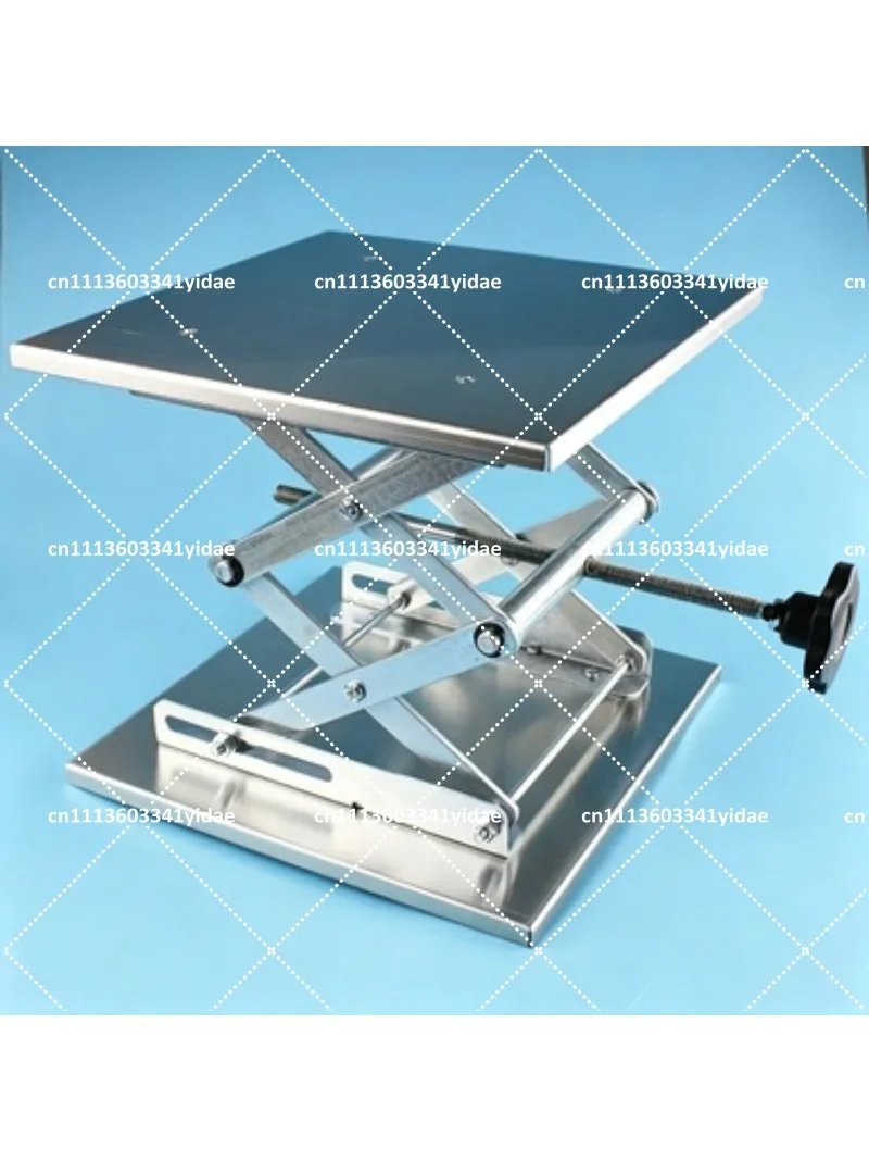 30x30CM Manual 304 Stainless Steel Z-Axis Sliding Table, Screw Lifting Platform 9-46CM, Load 25KG