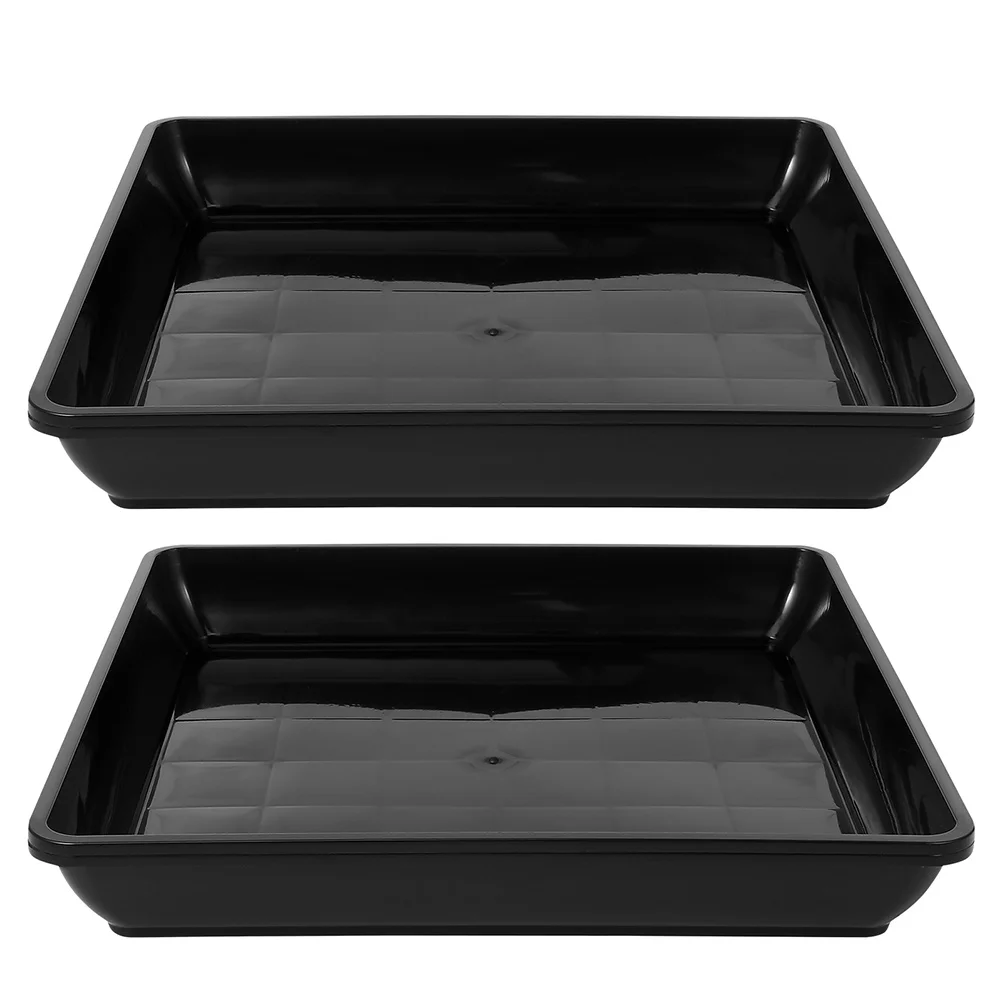 

2Pcs Square Plastic Flower Pot Tray Enhanced Durability Planter Saucer for Indoor Outdoor Gardens Leak Proof Base for Succulents