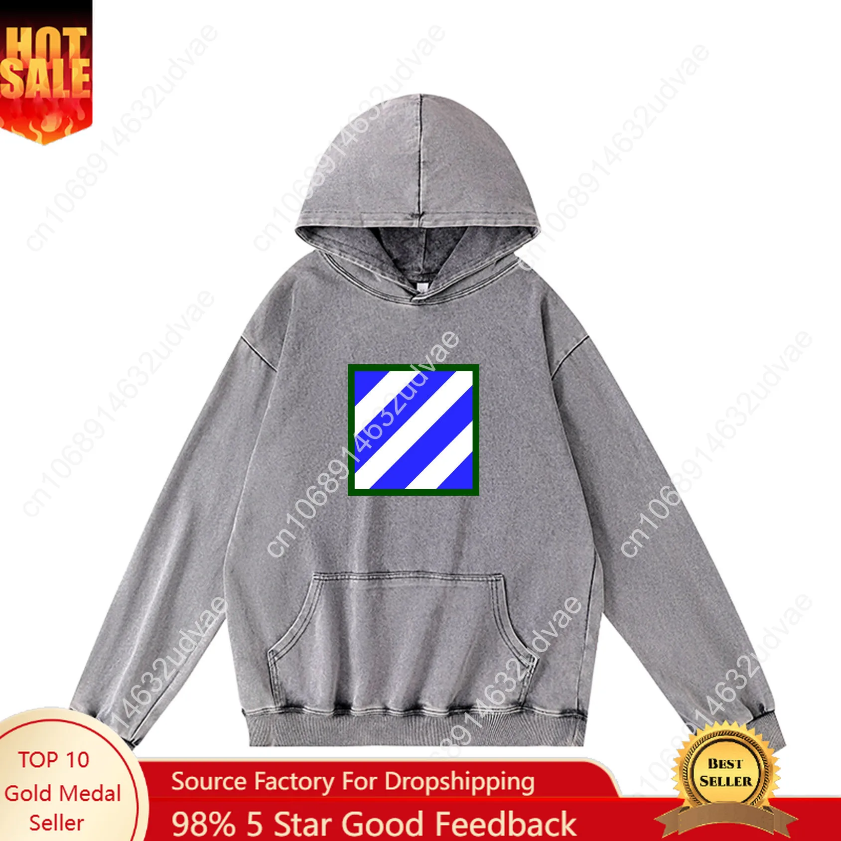 

3rd Infantry Division Hoodies Retro Hooded Sweatshirt Man Woman Teenager Vintage Pullover Shirt with Pocket Customized Tops