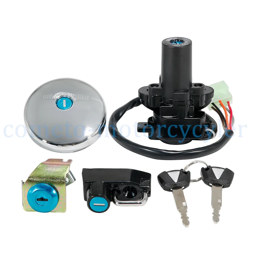 OEM:27048-5316 51049-0003 Motorcycle Ignition Key Lock Switch Set Key Kit For Kawasaki W800 2022-2025 W800 ABS 2024