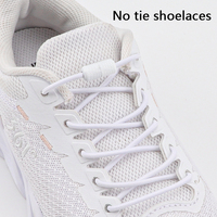 1Pair No Tie Shoelaces Round Elastic Laces Sneakers Metal Capsules Lock Shoes Accessories Kids Adult Quick Shoelace Rubber Bands