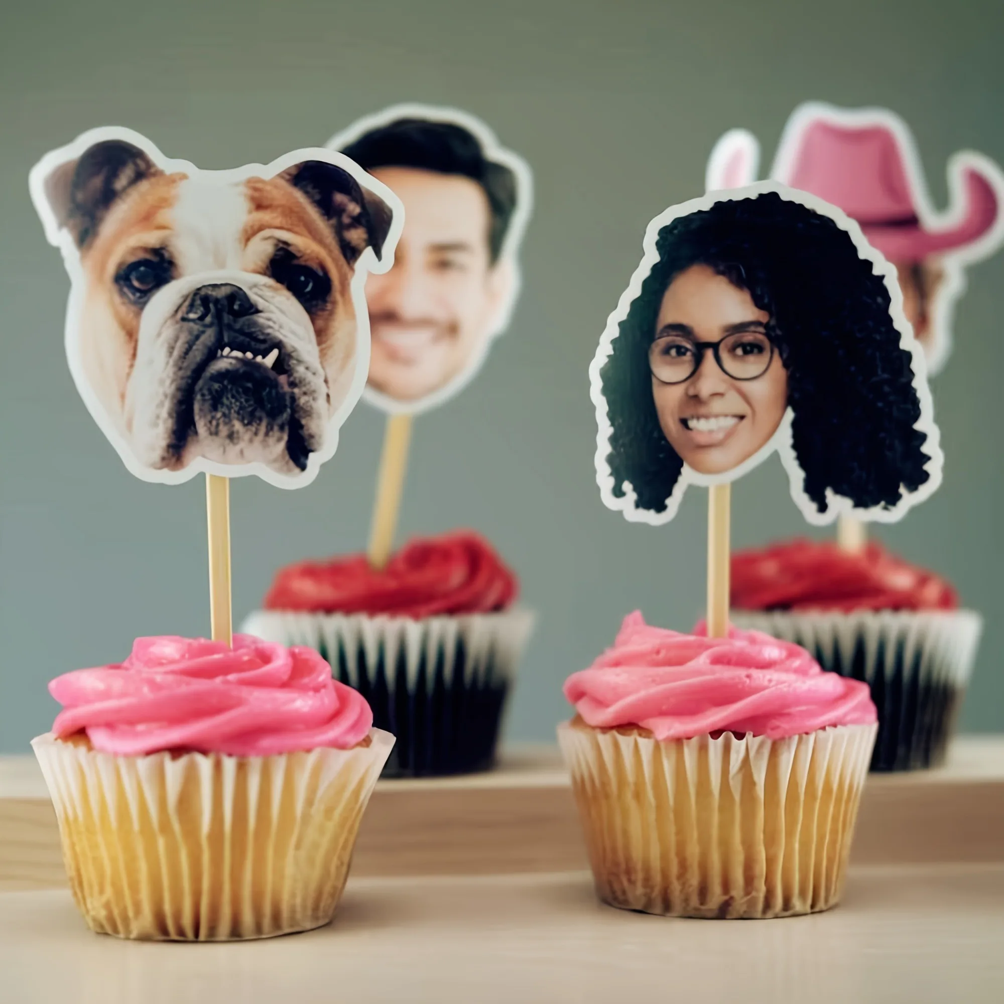 Custom Personalized Cake Toppers for Birthday Wedding Parties Donuts Cakes Muffins Decorations Party Supplies