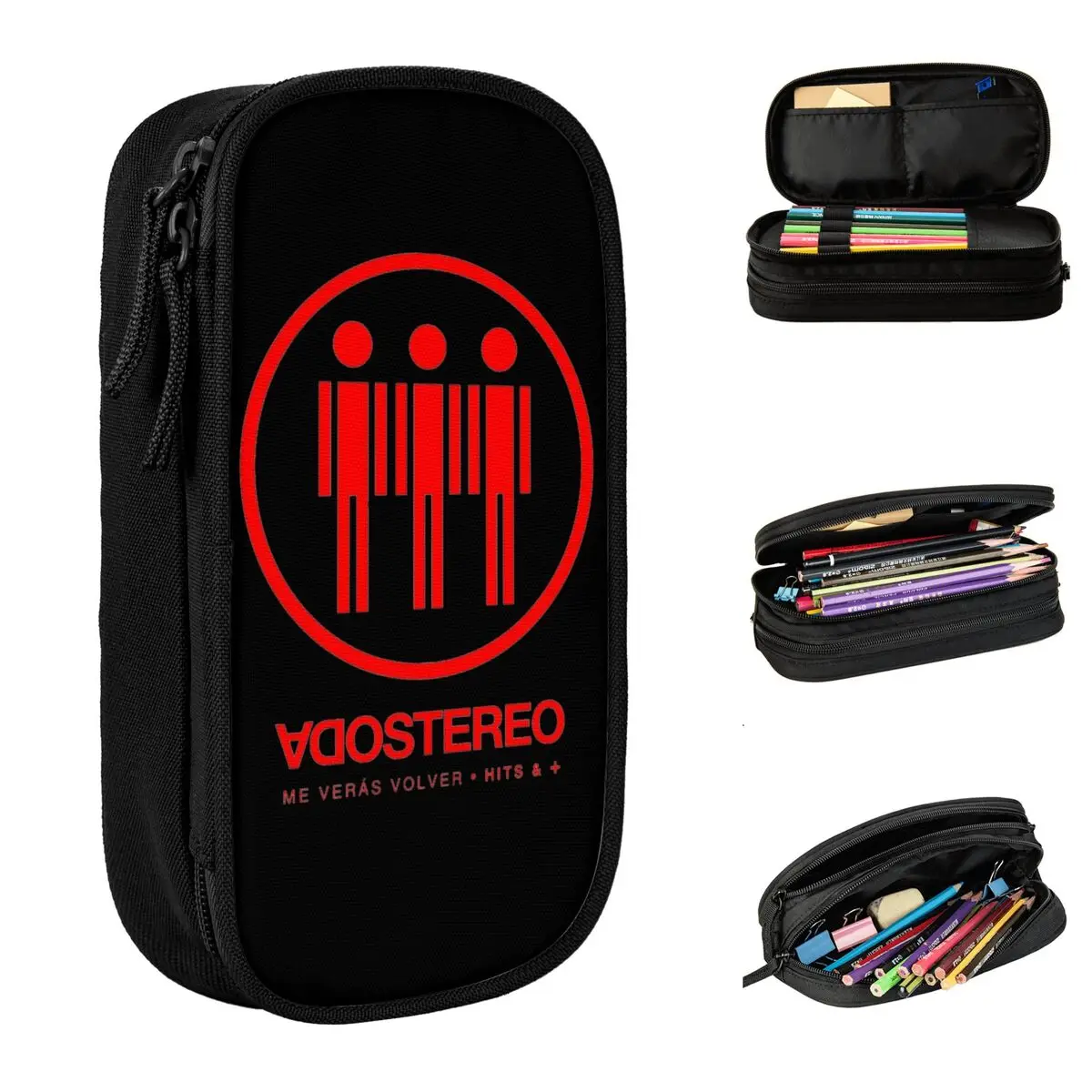 Band Soda Stereo New Vintage Logo Merch Pencil Case Large Capacity School Accessories Pencilcase Birthday Gift