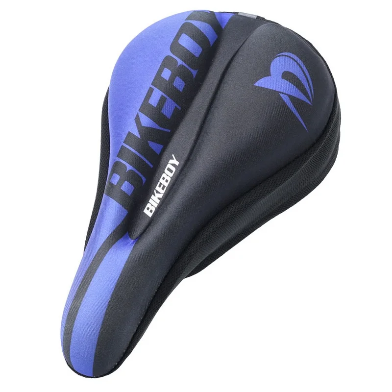 وسادة مقعد الدراجة من نسيج الألياف القابل للتنفس، ناعمة عالية المرونة من السيليكون، غطاء وسادة سرج الدراجة السميك باللون الأرجواني والأزرق #1