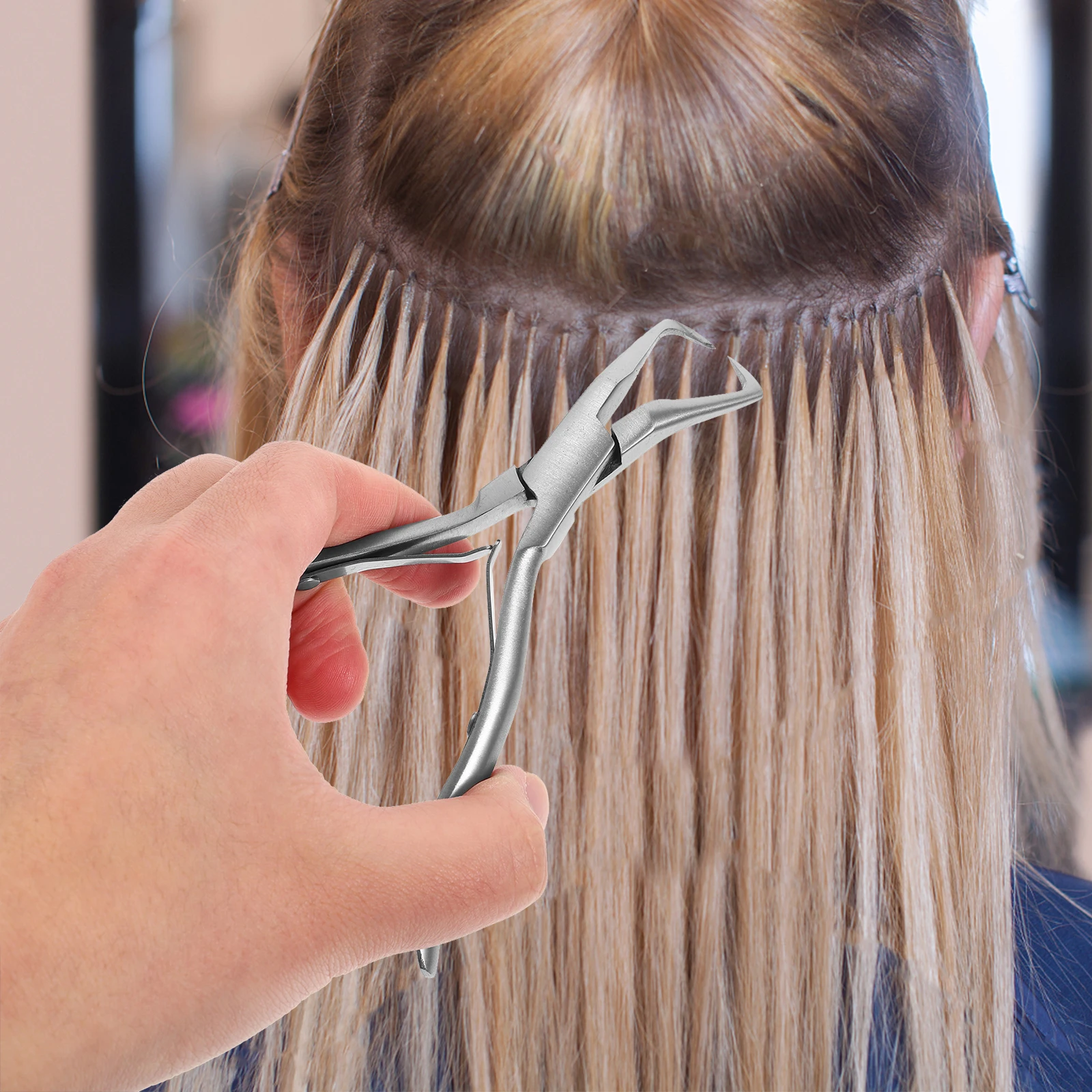 

Stainless Steel Hair Extension Pliers Fine Tip Angled Design Compact Portable Salon Home Use Durable Hair Styling for Extensions