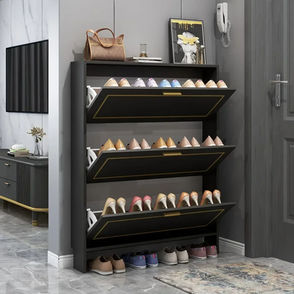 Shoe Cabinets Flip Over Dustproof Shoe Cabinet Large Capacity Storage Simple Modern Entrance Hall Shoe Racks Home Shoes Shelf