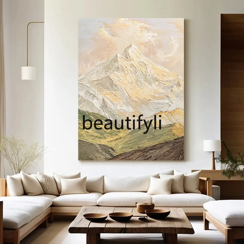 

Pure Hand-Painted Oil Painting Original Art Texture Cream Style Living Room Decorative Painting Entrance Abstract Painting