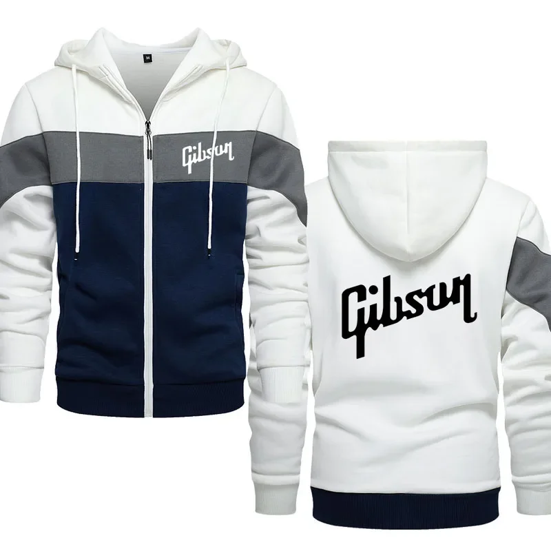 New Guitar Gibson print Oversized hoodie Spring and autumn European size men's fashion hip hop music men's sweatshirt