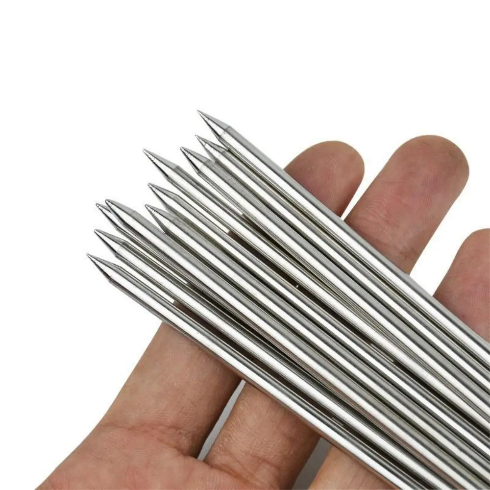 20pcs Household Reusable Stainless Steel Barbecue Skewer 20/25/30cm Ringed Roast Goose Needle Kabob Skewers BBQ Skewers Garden