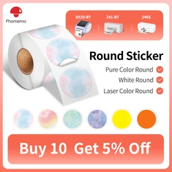 Phomemo PM-241BT Shipping Label Printer Label Sticker Round Label Square Label Rainbow Color DIY Logo Design Small Business