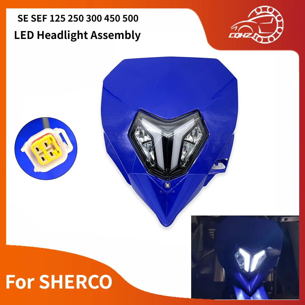 Motorcycle For SHERCO LED Headlight Assembly Head Light Headlamp SE SEF 125 250 300 450 500 Accessories Dirt Bike Part 2014-2023