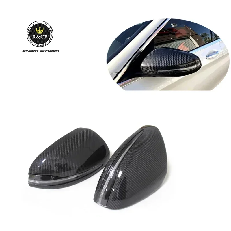 W205 W213 W222 LHD Replacement Carbon Mirror Cover For Mercedes Benz