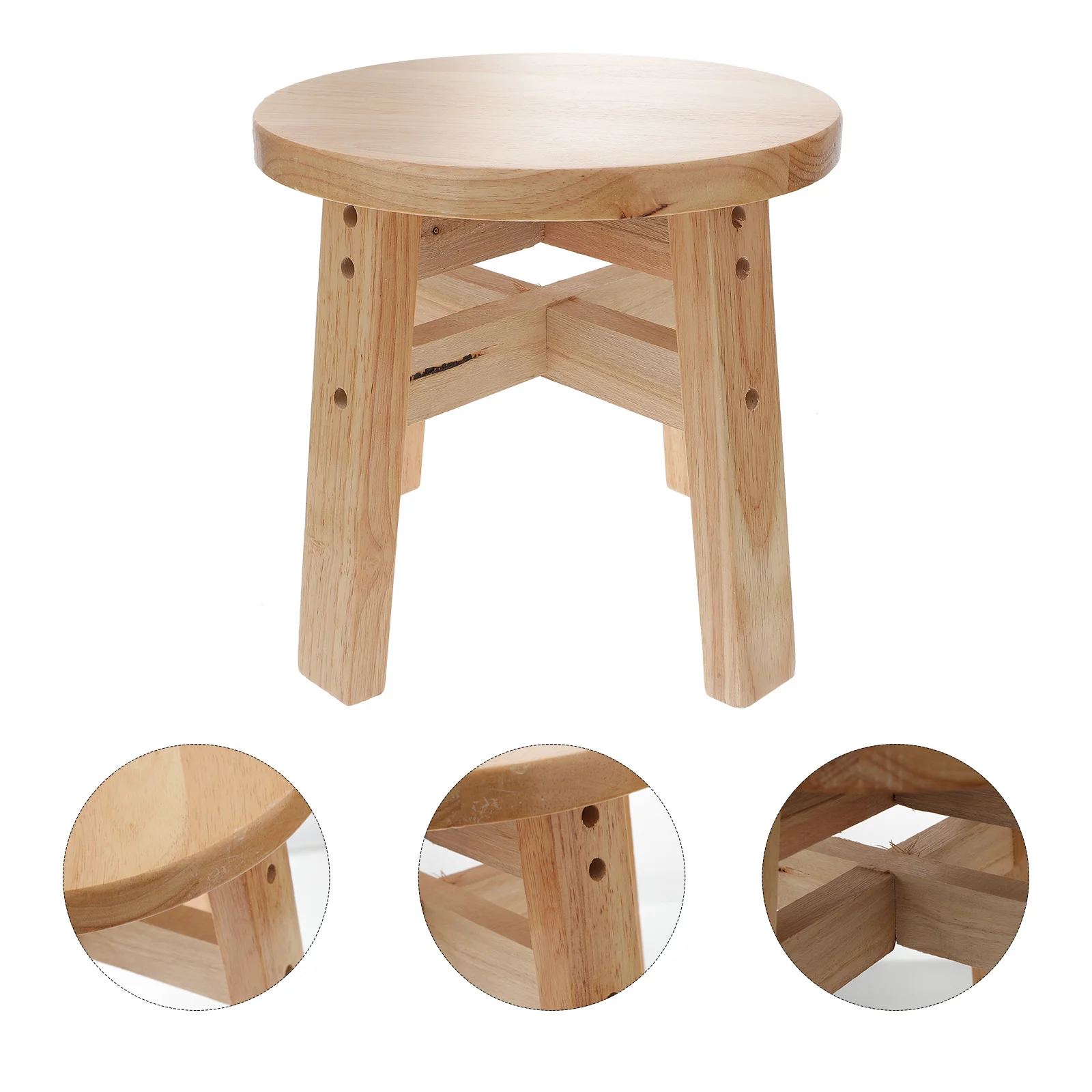 1Pcs Einfache Holz Hocker Runde Nicht-Slip Design Praktische Mehrzweck Hause Schuh Ändern Hocker Holz Farbe