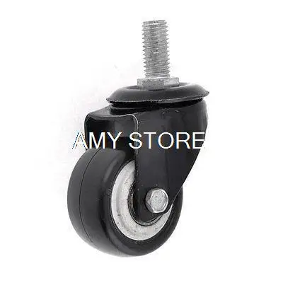 Market Shopping Trolley 8mm Thread 40mm Dia Wheel Caster Black